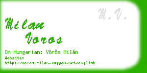 milan voros business card